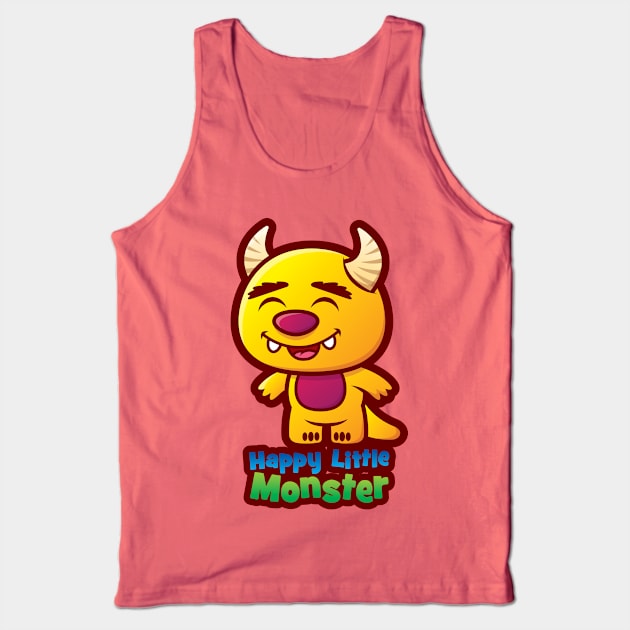 Happy Little Monster Tank Top by avertodesign